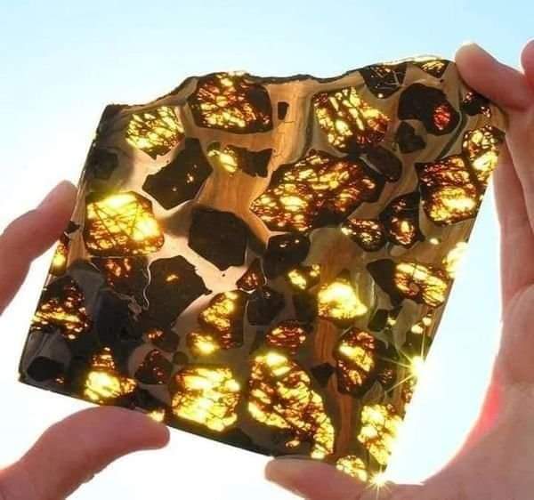 The Fukang meteorite, found in China, 2000. It is a parasite, a type of stony-iron meteorite filled with olivine crystals. It is estimated to be 4.5 billion years old.

#archaeohistories