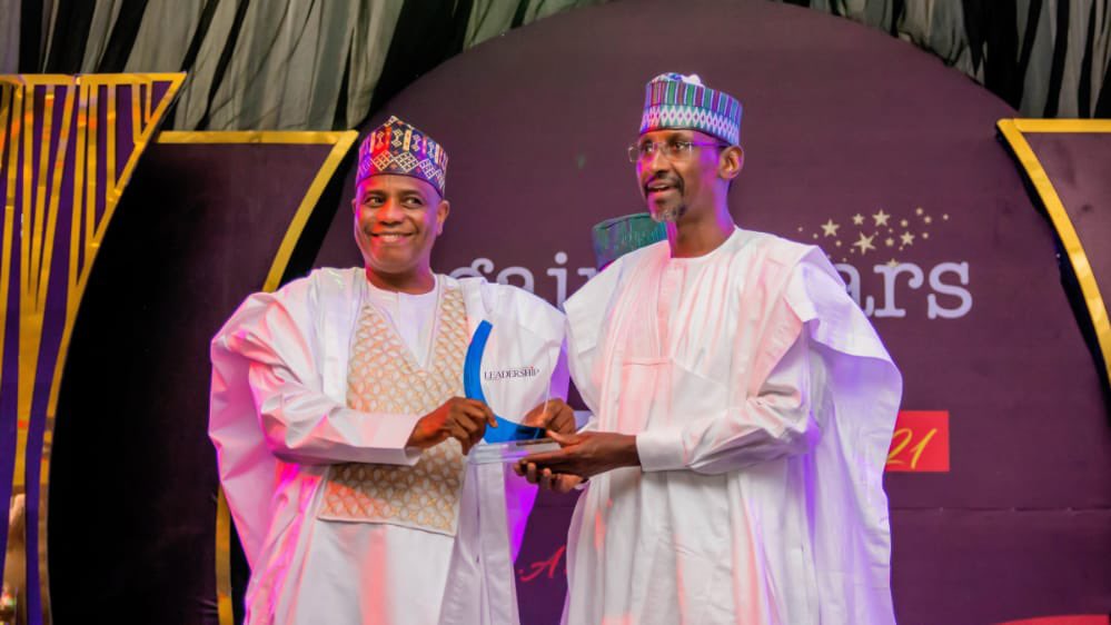 I thank <a href="/LeadershipNGA/">LEADERSHIP NEWS</a> for awarding me for the second time the ‘Politician of the Year’. This indeed serves as a boaster to our commitment of Rebuilding Nigeria. #TogetherWeRebuildNigeria