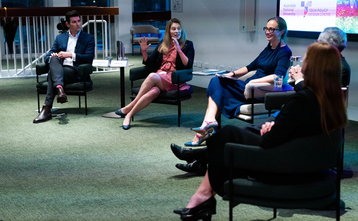 What a treat to hear such deep &amp; diverse views on tech regulation at the launch of our report, #TendingtheTechEcosystem. Many thanks to our distinguished panellists Rod Sims (fmr chair <a href="/acccgovau/">ACCC</a>), <a href="/BelindaDennett/">Belinda Dennett</a> (@MicrosoftAU), <a href="/kpounder/">Kate Pounder</a> (<a href="/techcouncil_aus/">Tech Council of Australia</a>), &amp; <a href="/Nickdavis97/">Nicholas Davis</a>