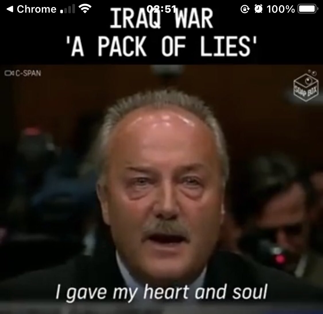 I never get fed up watching <a href="/georgegalloway/">George Galloway</a> tongue lashing the Americans over their illegal war in Iraq.
Speaking truth to power.

 fb.watch/d42aKhsO2E/