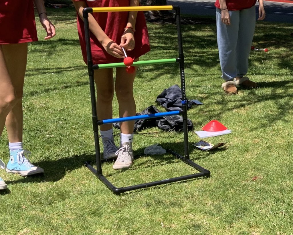 rjmama's tweet photo. I wish I could be in 9th grade again just so I could participate in @MVHS_Mustangs Ms. Kendall’s brand new P.E. Lawn Games unit! Such. A. Blast! Thank you parents for the donations. https://t.co/vUoLfrwtIc