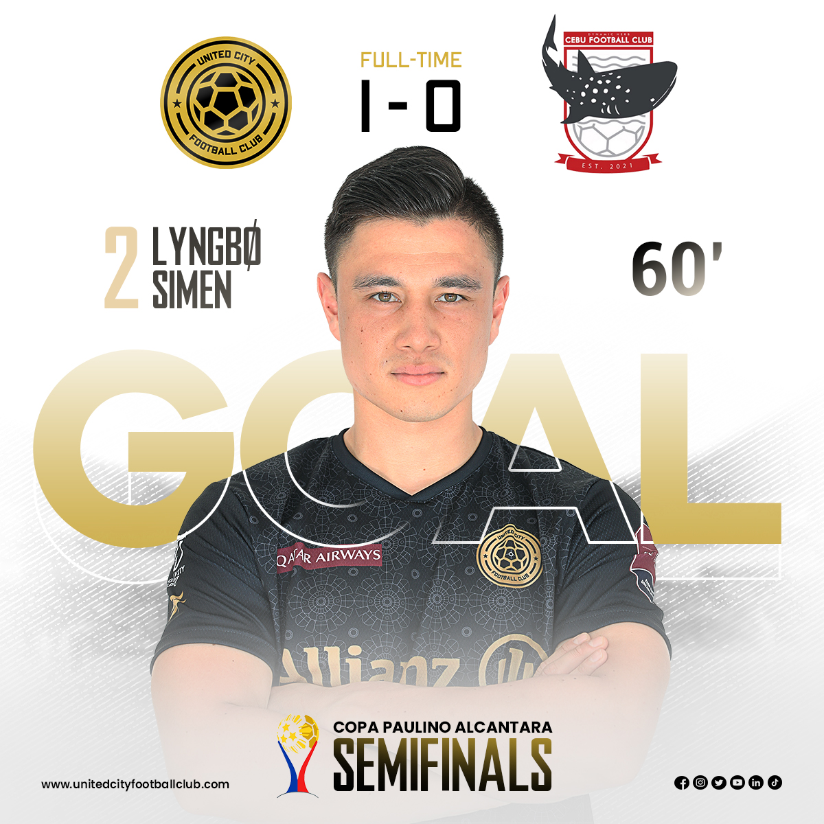 Goal scorer and Man of the Match from our semi-finals game vs DH Cebu FC last night - Simen Lyngbø!

#ucfc #unitedcityfootballclub #wearepfl  #CPA2022 #KeepTheDreamAlive #allianz #kleanthathleteph
