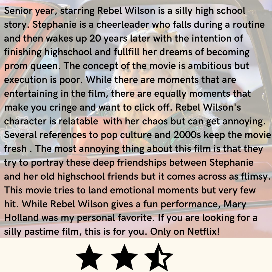 my review for the movie #senioryear on netflix, starring Rebel Wilson! https://t.co/Y08gswrxUM