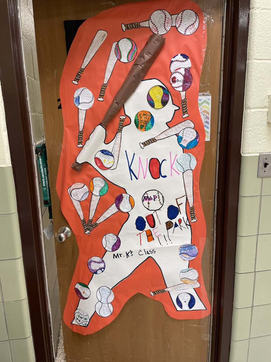 kellprice14's tweet photo. Time to return the favor. Intermediate classes @Sandalwood_BCPS made baseball themed doors for their buddy classes as they prep for MAP testing starting tomorrow. It’s all about building a positive community. #buddyclasses #appreciation #MAPtesting @EricWilson42 https://t.co/1dLGNj9JC2