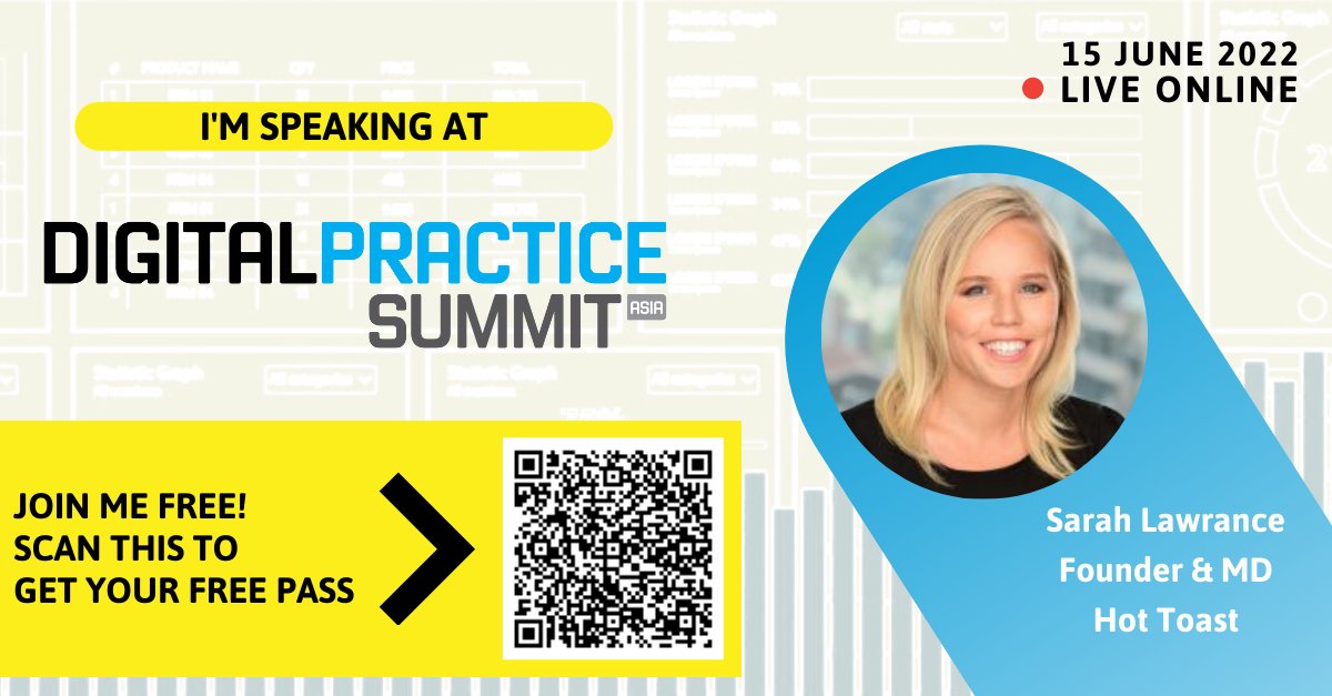 Sarah Lawrance, Founder &amp; MD, Hot Toast will be part of the panel "How have the pandemic years changed the face of the accounting firm?" at #DigitalPracticeSummitAsia! Find out the changes in #accounting firms that are here to stay. Register now: bit.ly/3d4ZVXV