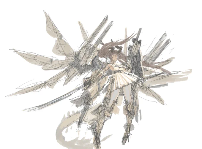 100日チャレンジ用のラフのラフまでは描いた… 