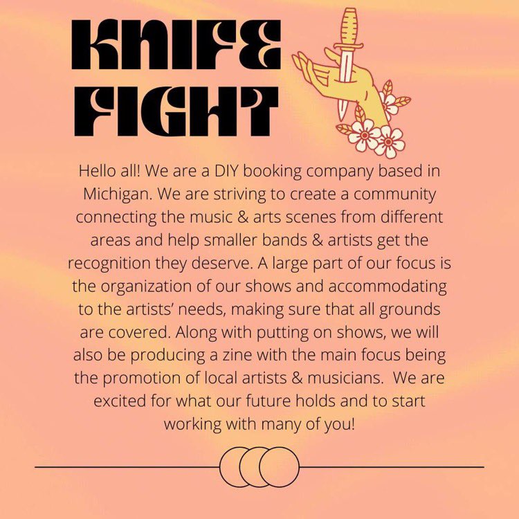 knifefightbooks's tweet photo. hello!!we are knife fight booking and here’s some info about us :) go to https://t.co/e2B7u99WcS to learn more 💛 https://t.co/jEzIxxaHhE