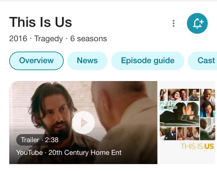 laraclaire's tweet photo. Look at what Google classifies @NBCThisisUs - #tragedy They really warned us. #thisisus #thisisuscrying https://t.co/uTz7R4P2z7