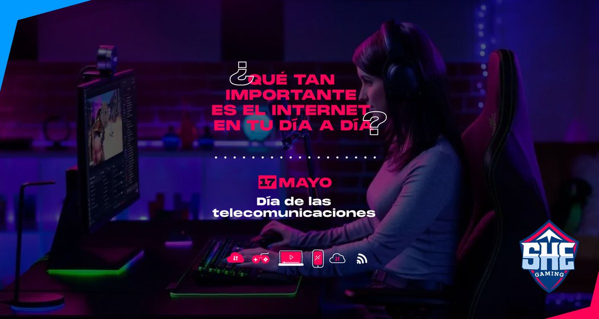 shegamingcol's tweet photo. Hoy 17 de Mayo se celebra el día las comunicaciones, por ende el día del internet 🤓
“Día Mundial de las Telecomunicaciones”, que celebra la llegada de las telecomunicaciones a nuestra sociedad 🎉🥳
¿Podrías pasar una semana sin internet? 😵 📱
#shegaming #telecomunicaciones https://t.co/VY9ruzOmk2