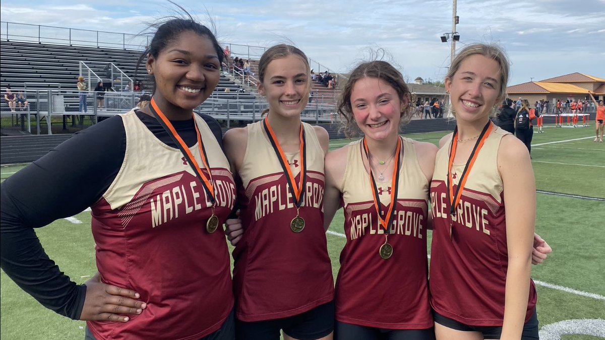 Ladies crushing it in field events at the <a href="/ISD279/">Osseo Area Schools</a> Track Meet tonight! Achsah-shot put, Ava-triple jump, Erika and Autymn in high jump.