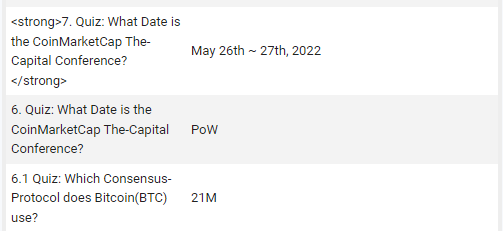 superogers1's tweet photo. CoinMarketCap "The Capital" Conference 2022
1.注册CMC:https://t.co/ziyvBzSwL2
2.填表:https://t.co/P7VKtXfaaM
3.如打不开梯子选台湾：https://t.co/J2IosszJ0Y
4.答案如图
如果觉得表哥好 一键三连 感恩的心 https://t.co/rM4j3S9lAG