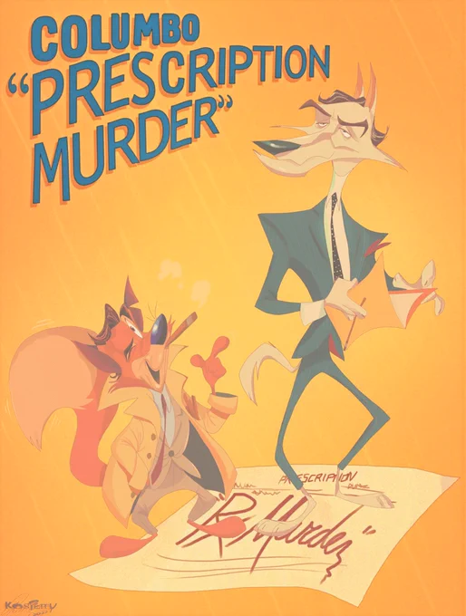 My buddy @columbophile recently surprised me with a print of the classic 1967 PM artwork and I loveee it!!! Which in turn made me wanna draw a new Peter Fox version of it. (I first did one back in 2018!)
Attempted to stylize it like the original this time around, `twas fun! 