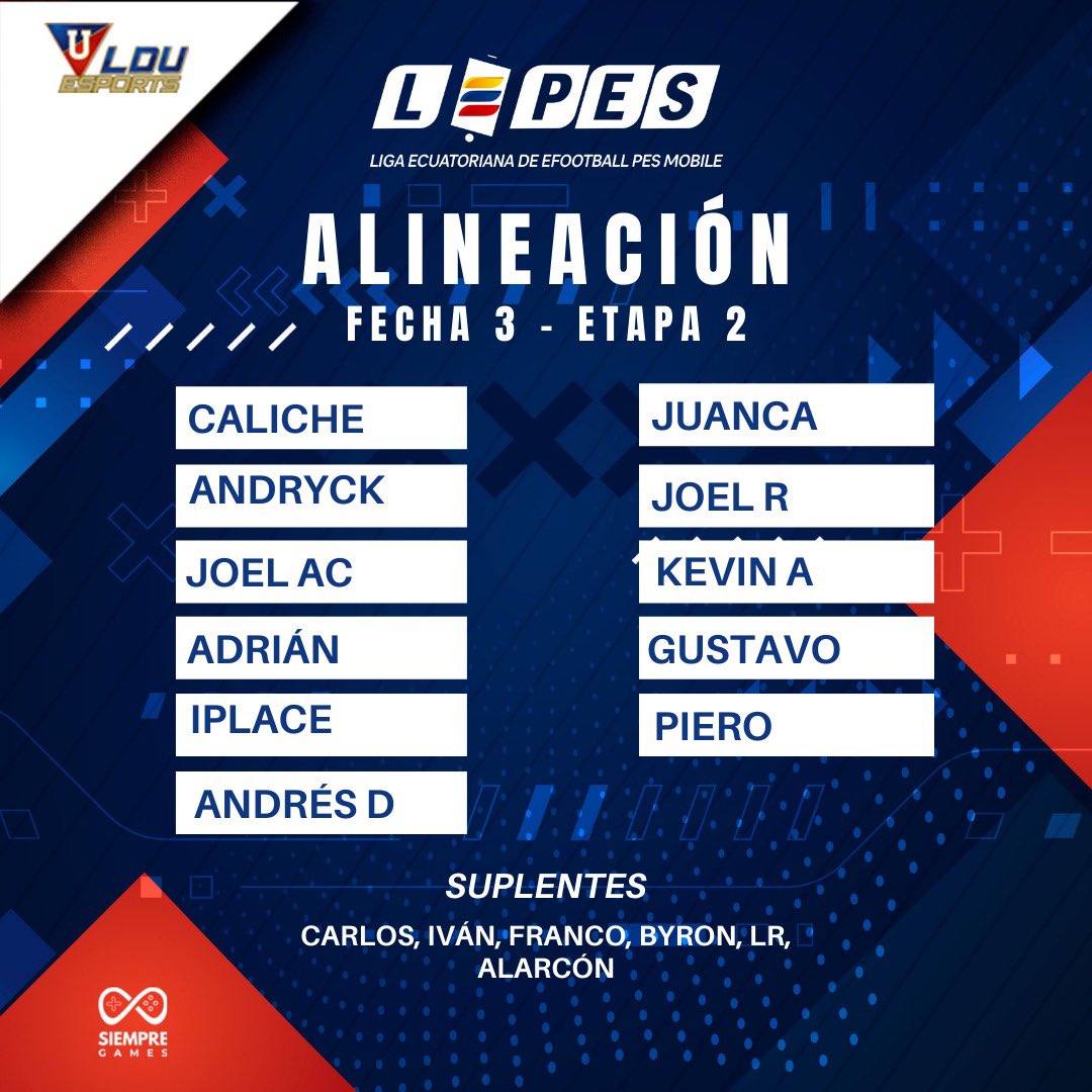 #AlineacionLDUesports