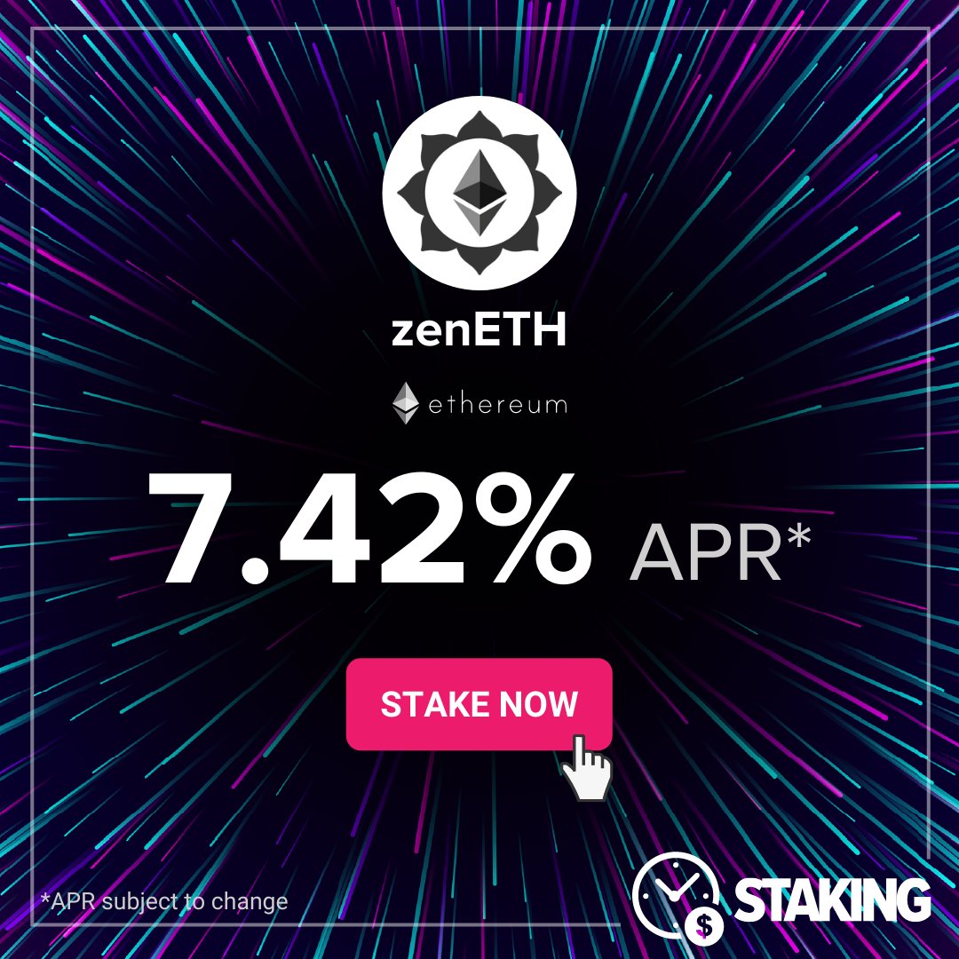 MANTRA_Chain's tweet photo. ๐๏ธ Supply $ETH on #ZENTEREST ๐ EARN 13.41% APY* โ๏ธ
๐๏ธ Receive zenETH in return
๐๏ธ Stake zenETH on #MANTRADAO ๐ EARN an ADDITIONAL 7.42% APR* ๐
Excited? ๐ฎ
STAKE NOW ๐ https://t.co/qZ0otzUQ6Y
@ethereum #PassiveIncome #staking #crypto #DeFi #blockchain https://t.co/tHkyDOsKT9