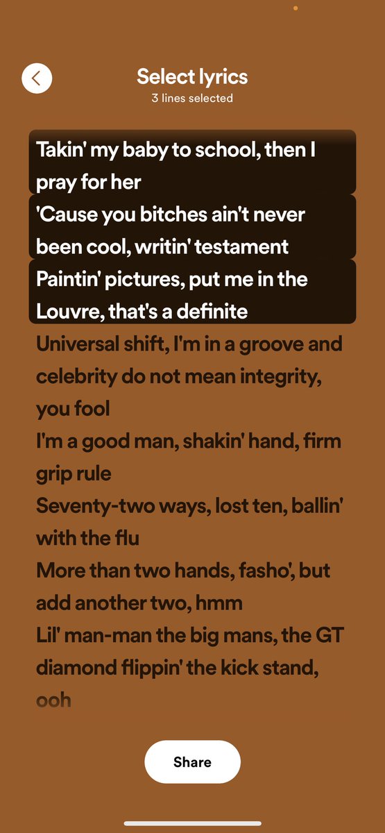 kanyestreams1's tweet photo. Ayo?? Spotify won! 🫡 They have their own lyric cards now 😭 Saves so much time https://t.co/VDOH3ulOnX