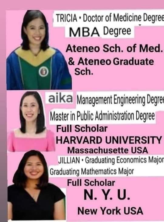 MifloresJade's tweet image. "Robredos"

Congratulations, Kayong tatlong magkakapatid Ang napakagandang Modelo Ng mga kabataan. #Robredo family.