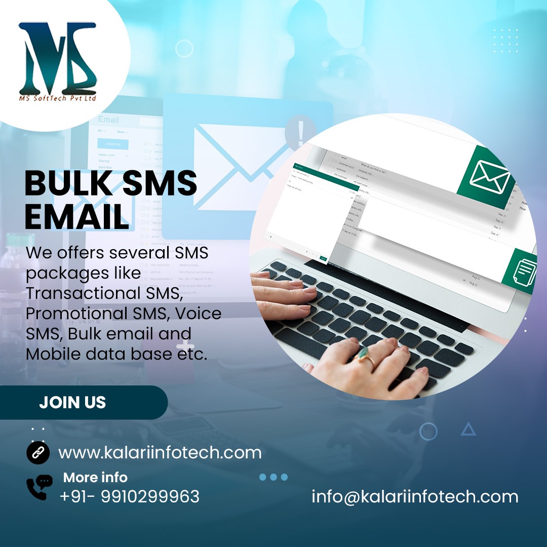mssofttechindia's tweet photo. We offers several SMS packages like Transactional SMS, Promotional SMS, Voice SMS, Bulk email and Mobile data base etc.
+91 9910809928
Whatsapp +91 9910299963
Skype Id: mssofttechnoida@gmail.com
https://t.co/qHVRtUu4cq
#Bulksms
#BulkEmail https://t.co/6Nkrg1w2dK