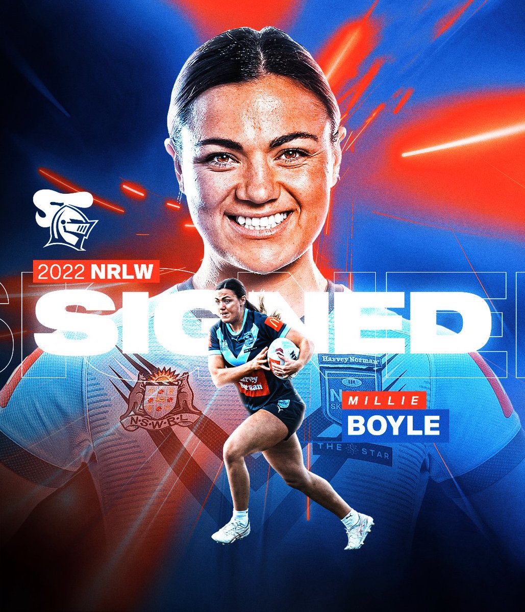 NRLKnights's tweet photo. The nib Newcastle Knights are delighted to announce the dual signings of marquee recruits, Millie Boyle and Tamika Upton, for the upcoming 2022 NRLW season 💥💥

➡️ https://t.co/79c6ivHH30

#allredandblue https://t.co/27spSOpylH
