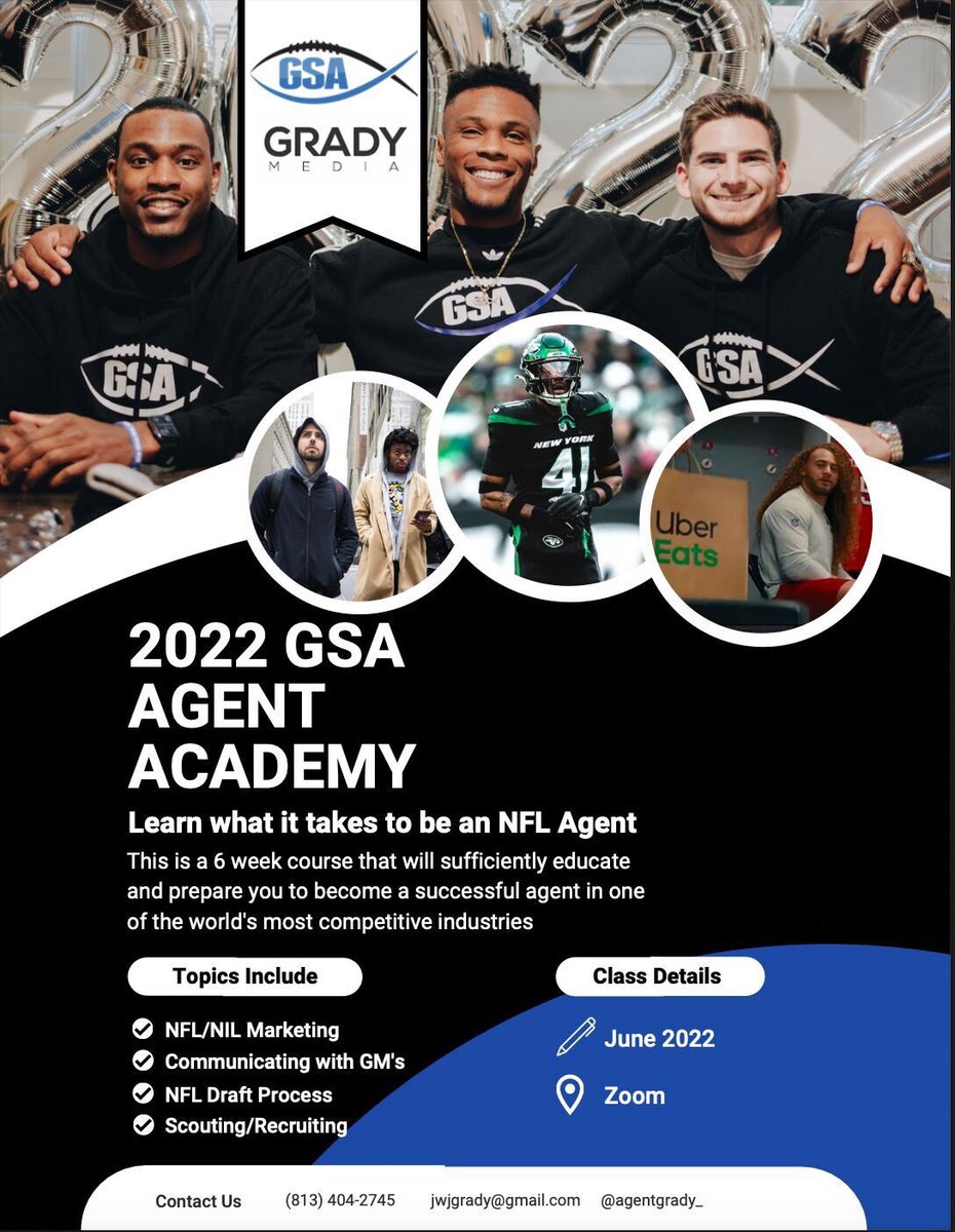 Matt Lupi (@matt_lupi) on Twitter photo Attention all aspiring sport business professionals ❕
Here is an amazing opportunity to learn more about sports agents, sports biz, marketing, NIL and more to give you a jumpstart into your industry.
Please email <a href="/AgentGrady_/">Joshua Grady</a> at jwjgrady@gmail.com if interested! Don’t sleep! Attention all aspiring sport business professionals ❕
Here is an amazing opportunity to learn more about sports agents, sports biz, marketing, NIL and more to give you a jumpstart into your industry.
Please email <a href="/AgentGrady_/">Joshua Grady</a> at jwjgrady@gmail.com if interested! Don’t sleep!