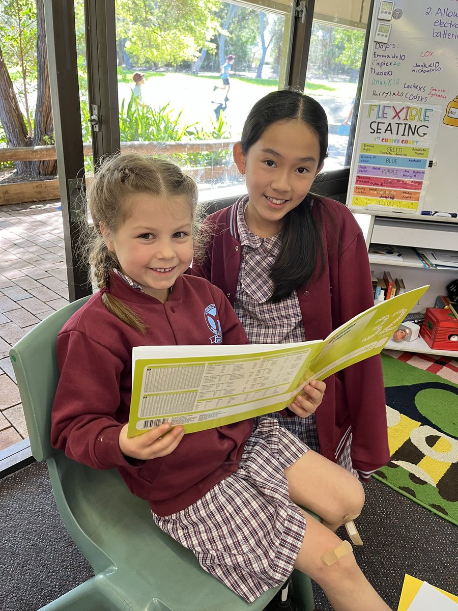 When we write, we love to get feedback! Kindergarten went to the Stage 3 classrooms today to share their writing on their favourite seasons. We are learning to use capitals and full stops. Thanks 5/6S!