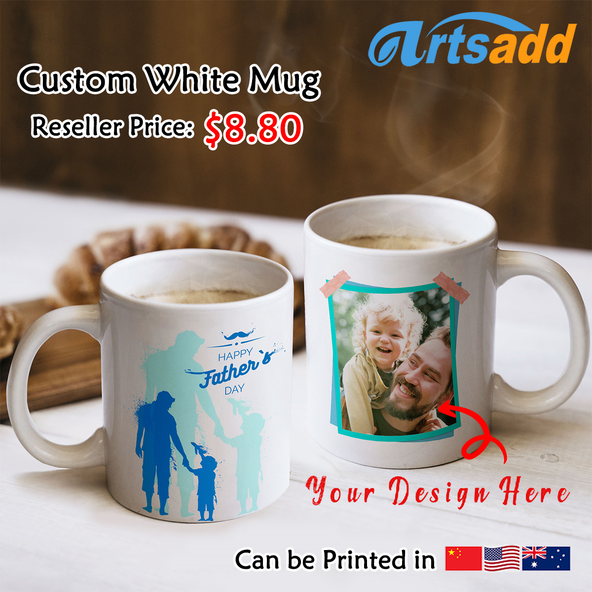 Custom White Mug, Bestseller on Father'Day. 💝
👉artsadd.com/custom/search?…