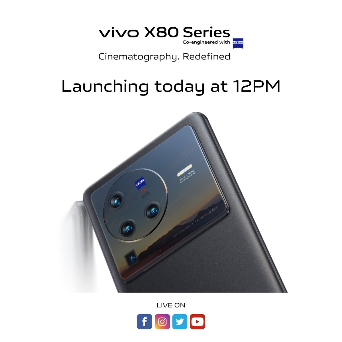 Vivo_India's tweet photo. We cannot contain our excitement anymore. 
Only two hours to go for the launch of the all-new vivo X80 Series. Are you ready to shoot every moment like a movie?

Know More: https://t.co/0WU30SO7W7

#vivoX80Series 
#CinematographyRedefined https://t.co/NvnR4V01n6