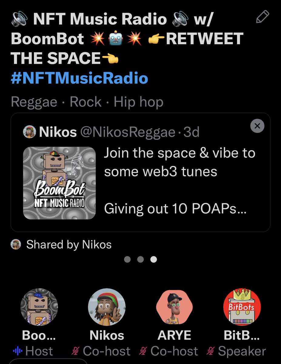 Nikos_Unity's tweet photo. Come vibe with us & @BitBotSociety tonight!
#NFTMusicRadio
#NFTCommunity
#BitBotSociety
πhttps://t.co/mpvcP0h21Q https://t.co/AvZd4Ix7jW