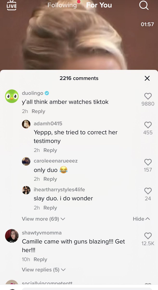 ChrisHarihar's tweet image. On what planet does a brand - even @duolingo - think it’s cool to crack jokes about an alleged victim of domestic violence? The Depp fandom bubble on TikTok is very real but no brand should get anywhere near it.