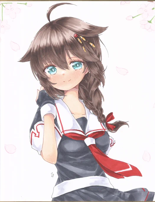 #時雨進水日
最近のものですが過去絵で💦
しぐ〜おめでとう〜✨ 