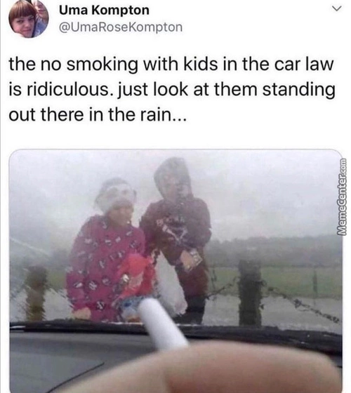 dstl1tr's tweet photo. #meme #rain #car #smoke #kids #law https://t.co/5G3fIoW0dJ