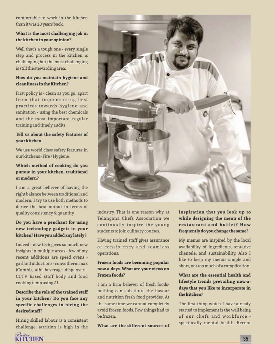 #BetterKitchen is in discussion With 
#Chef Amey Marathe, #describing his views on #Kitchen As follows…
Kitchen is The #Temple of #Food <a href="/chefamey/">Amey Marathe</a> Article #Featured in #BetterKitchenMagazine 6th Anniversary Issue Part 2 
Read more on this!
#Visit our website! <a href="/Ekta_BKitchen/">Ekta</a>