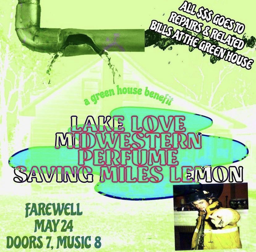 playing a show at farewell in kansas city!! 
all money goes to the green house diy venue, their main water line got busted and they need some help fixing the place up
come see some cool bands + help save one of the best diy venues in kc!!