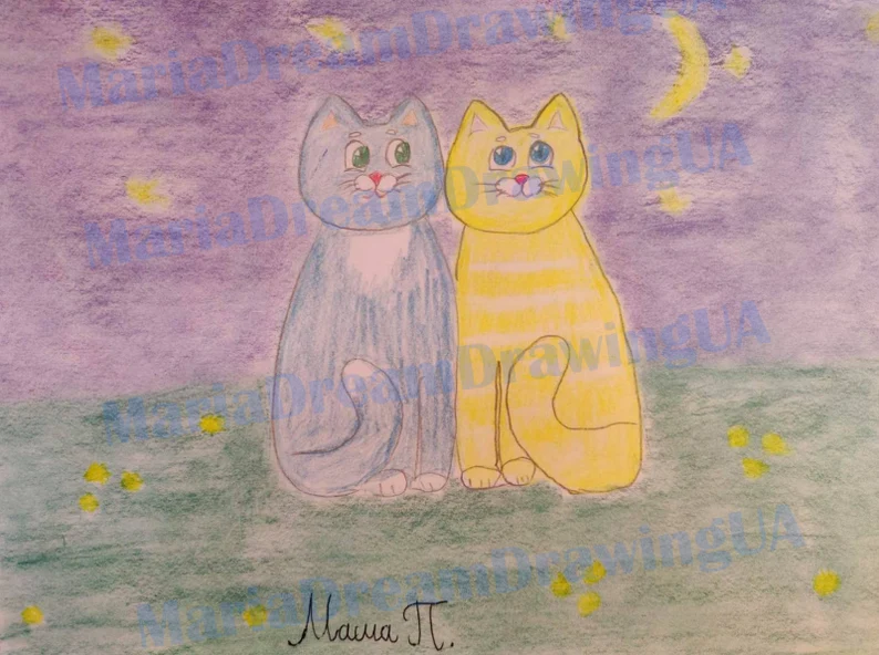 This beautiful drawing was done by Maria, a little 7 year-old human from Ukraine. She is raising money to help her family. Please will you RT as much as possible, thank you so much.                                                            tinyurl.com/5djbxz53