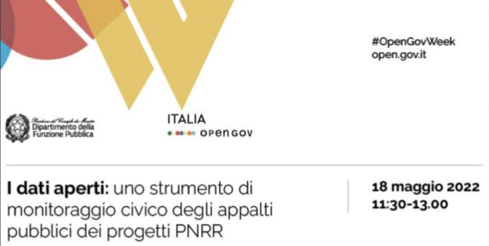 Lebowskiana's tweet photo. Siamo on line! Discutiamo di #datiaperti nel 5° Piano d’Azione Nazionale #OGP @opengovitaly : uno strumento di monitoraggio civico degli appalti pubblici dei progetti #PNRR #opendata #OPENGOVWEEK2022 #OGW22 #Opengovweek https://t.co/BbAHNVzAiW