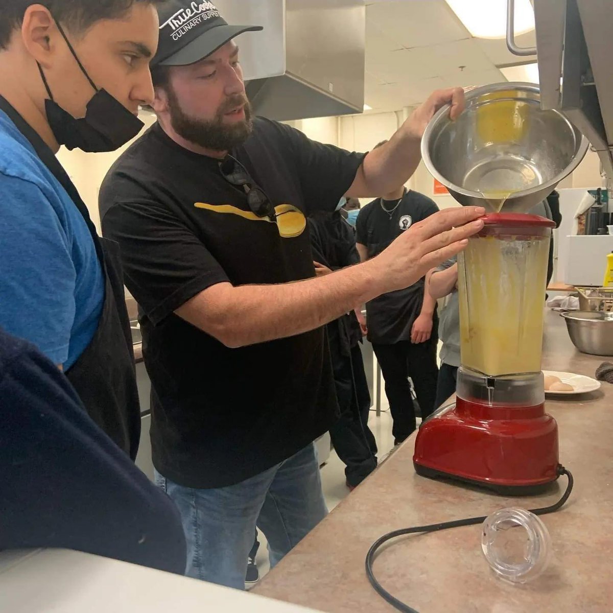 NotreDameOCSB's tweet photo. Ms. Smith's class was cooking a delicious Korean-inspired dish yesterday  with Chef Ryan. 😋 Now go treat your palate and check out Le St Laurent  

#ThisisND #ottawahighschool #ocsb #ocsbBeCommunity #hospitality #cheffinitup https://t.co/4X7sFdZUff