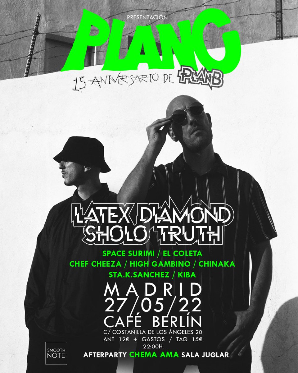LATEX_DIAMOND's tweet photo. Ya queda poquito para el gran día. Te has pillado ya tu entrada? #latexdiamond #sholotruth #cafeberlin #PLANC #PLANB https://t.co/F3KEq3UIaX https://t.co/KgS8lnDTcc