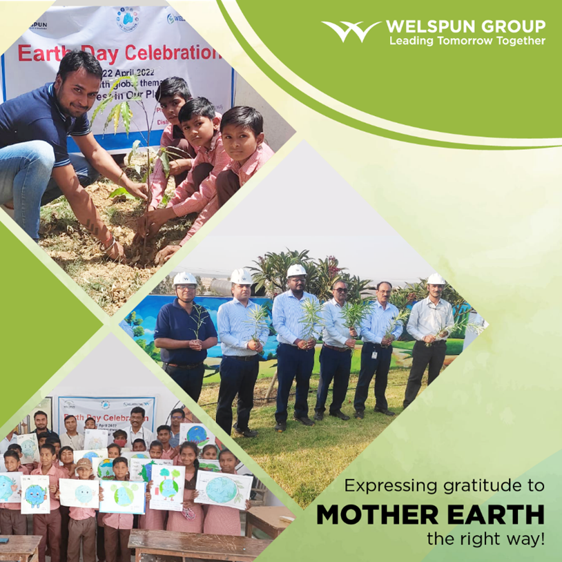 WelspunWorld's tweet photo. On 6th May 2022 #WorldEarthDay was celebrated across various WEL sites. At Bhopal, a #TreePlantationDrive was organized to express gratitude to mother earth and as a reminder to protect the environment, #RestoreEcosystem, and to live a more sustainable life. https://t.co/lKMq9wkpYf