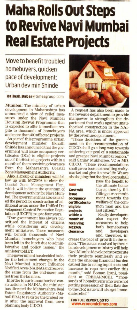 SigmaSingh07's tweet photo. Good news for hombuyers in Maharashtra,
#NaviMumbaiHousingRevivalProg ThankYou EknathShindeJi @miEknathShinde https://t.co/oIS8Xa6wvD