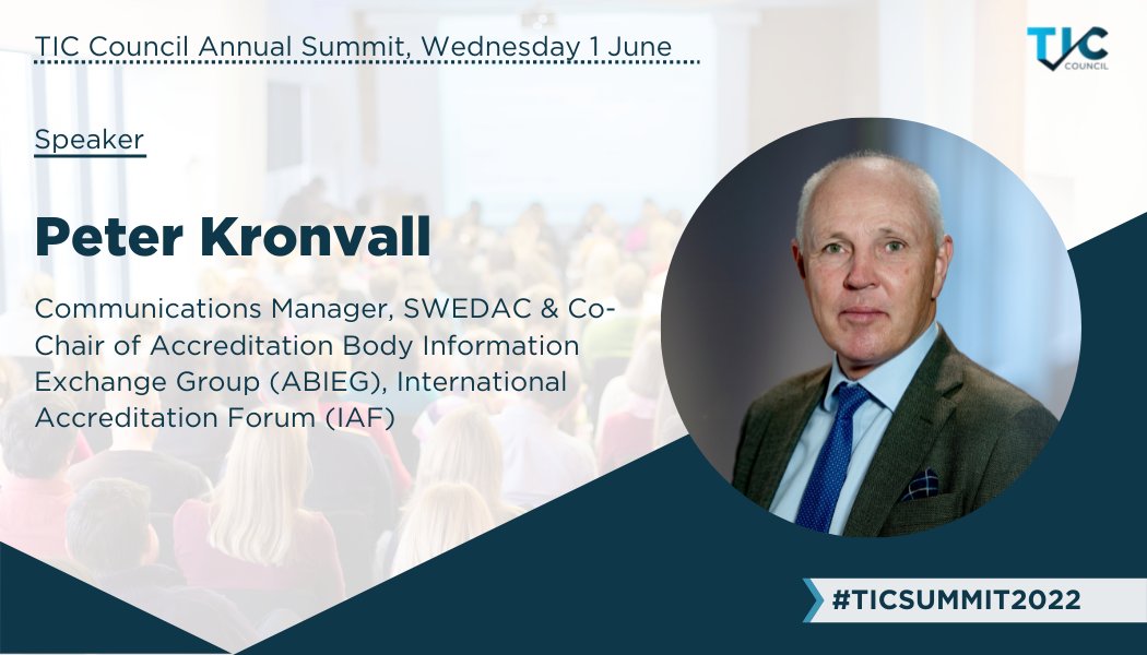 Peter Kronvall, the IAF Director Representing High Income Economy ABs and Accreditation Body Information Exchange Group Co-Chair, is speaking at this year's TIC Summit. Learn more ⬇️ 