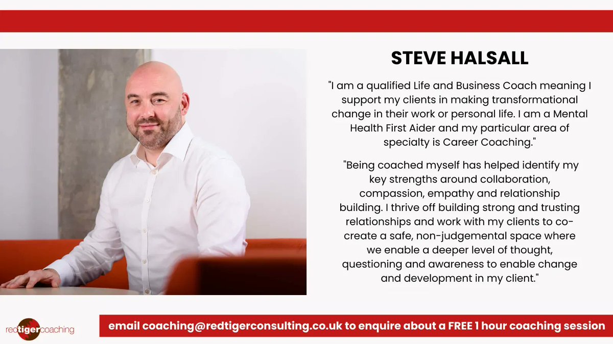 Get to know our coaches better this #InternationalCoachingWeek! 😄

We are offering 10 x 1 hour FREE coaching sessions to celebrate the transformational power of coaching in line with #ICW2022! There are only 10 sessions available - email coaching@redtigerconsulting.co.uk to book