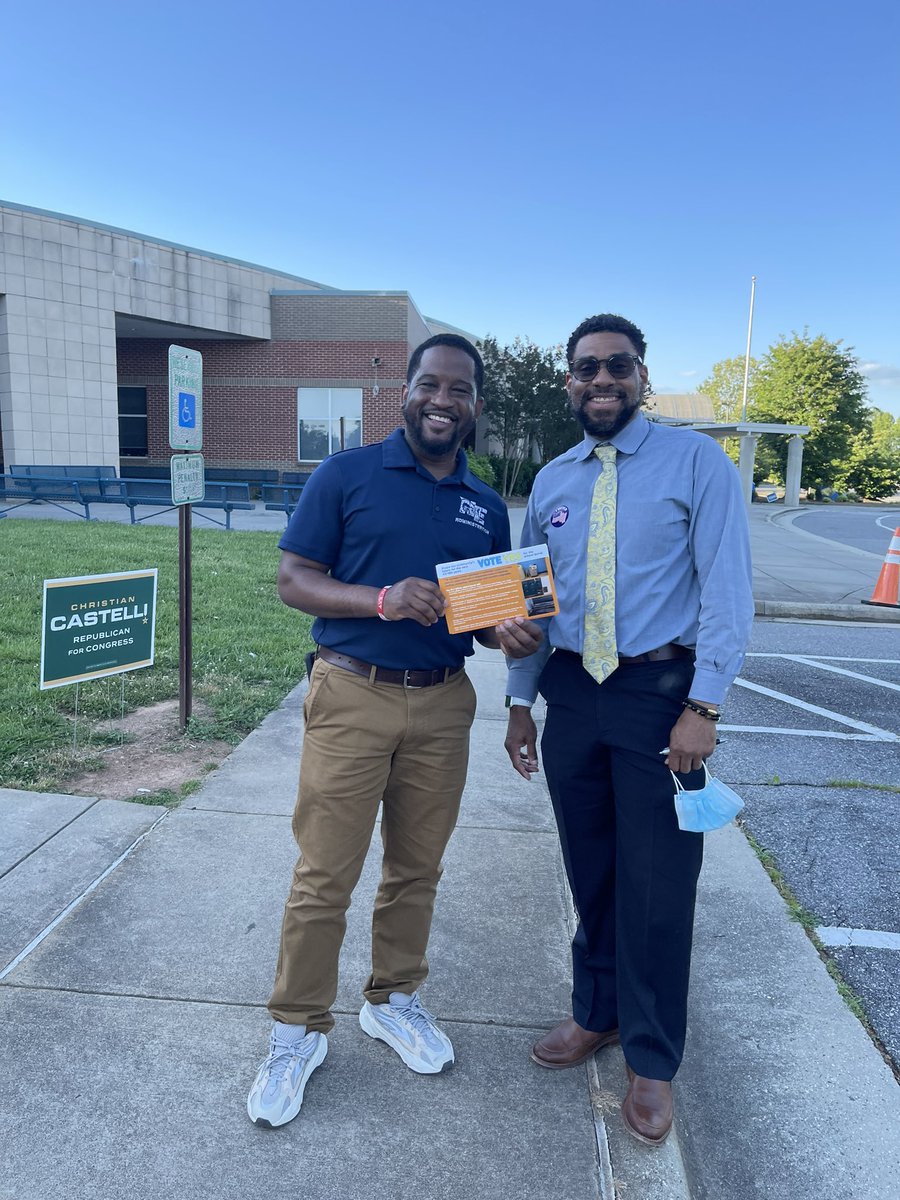 Future Dr. Chase Arrington and new  Principal of NEGMS came out to vote! GCS SMART Bond <a href="/GCSchoolsNC/">Guilford Co. Schools</a> <a href="/SMARTBondGCS/">GCS S.M.A.R.T Bond & Sales Tax</a> @scontrerasGCS