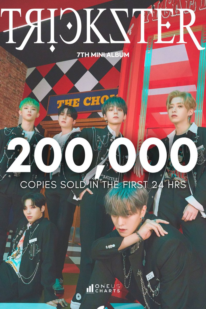 #ONEUS 7th Mini Album <TRICKSTER> has surpassed 200,000 copies sold in Hanteo.

#TRICKSTER_ONEUS_IS_BACK 
#케이팝_덤벼_원어스_컴백한다 
<a href="/official_ONEUS/">ONEUS</a>