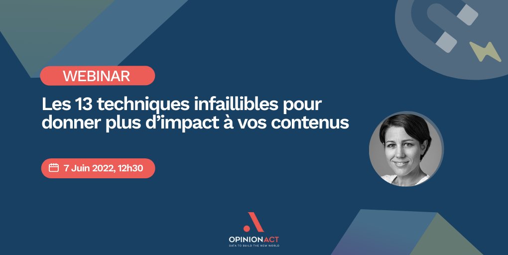 Opinion_Act's tweet photo. 🚨 Découvrez les 13 techniques infaillibles pour donner plus d’impact à vos contenus 🚀 

RDV le 7 juin à 12h30 en compagnie de @CFaillet pour assister à notre #webinar!
 
Intéressés ? Inscrivez vous ici👇
https://t.co/VIQq2Yvw1u

#Nudge #brandcontent #OpinionMatters https://t.co/ItORh1Z5fu