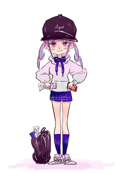 ポケットからお菓子いっぱい出てくるあくたん#湊あくあ #あくあーと #イラスト 