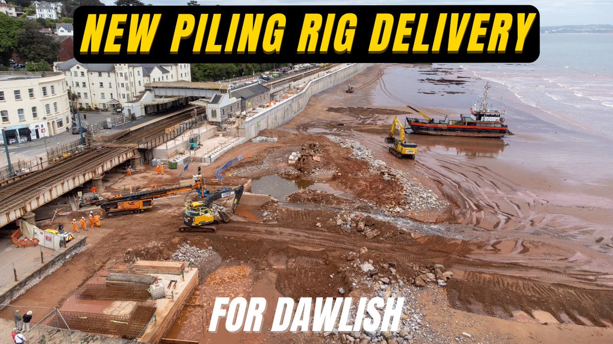 Have you ever wondered how they deliver the large machinery to Dawlish when they are upgrading the sea wall? Watch this video to find out. @bamnuttall @networkrail youtu.be/hZVPtVW15s4 #pilingrig #landingcraft #dawlishseawall