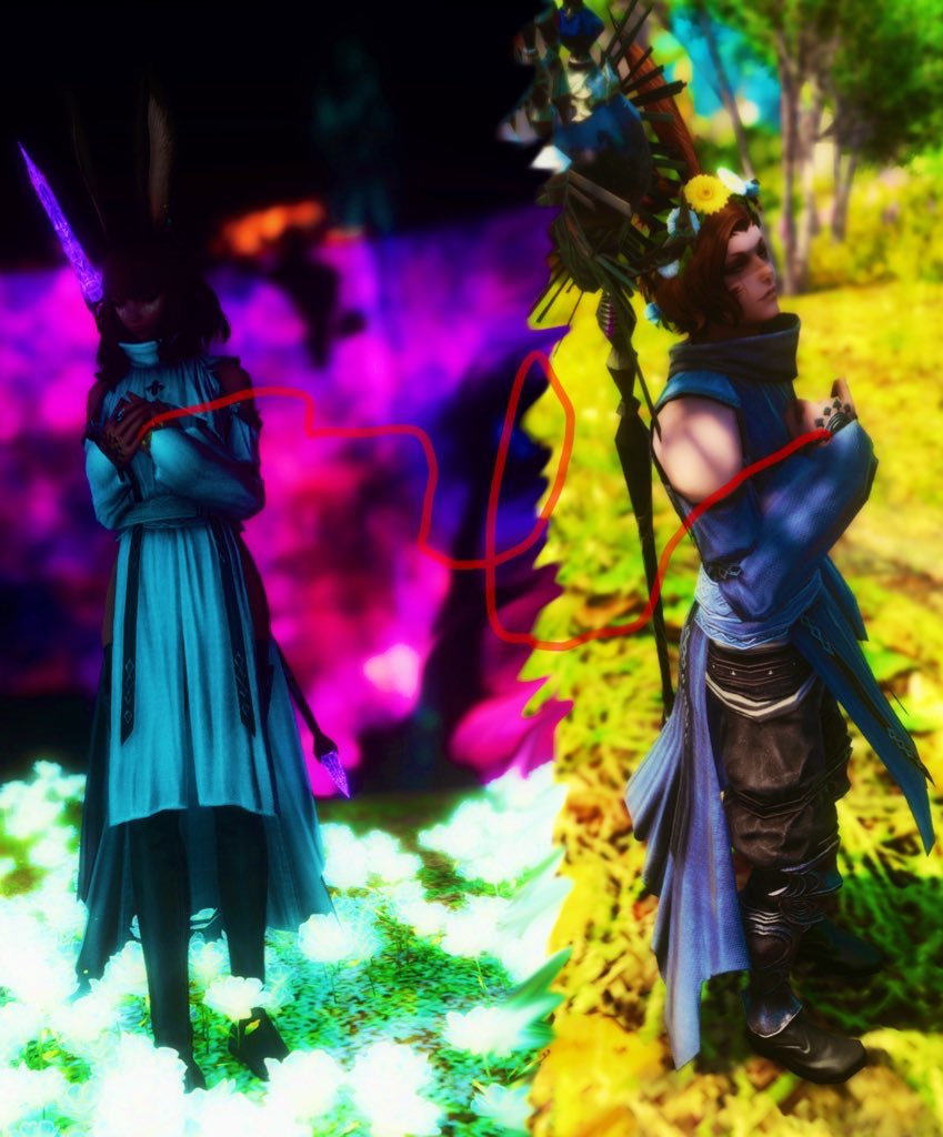 SDroiniel's tweet photo. My fellow bunny,friend, brother(ingame)and raid partner, thanks for being in my life and to help me dying trough all of ffxiv @Freyrae_ 🐰❤️ #GPOSERS #FFXIVScreenshots #Viera https://t.co/U1sxqxws4u