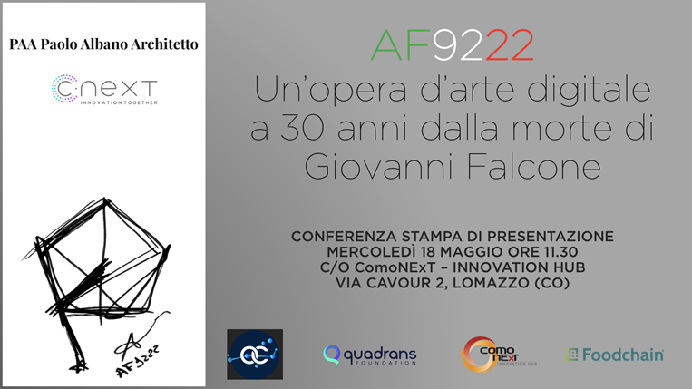 🇮🇹 Pochi minuti alla Conferenza Stampa di presentazione del progetto #AF9222 per commemorare i 30 anni dalla Strage di Capaci firmato dall’architetto Paolo Albano. #NFT con il supporto di #Foodchain e Open Cluster S.r.l. che verranno succesivamente donati a enti del territorio.