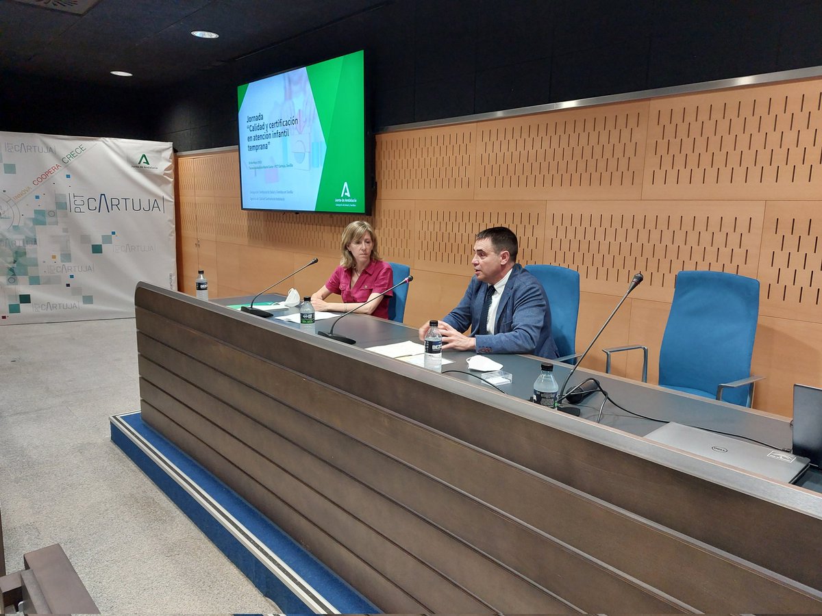 Hoy nos reunimos con profesionales de 24 CAIT de la provincia de Sevilla y la Delegación Territorial <a href="/saludand/">Consejería de Sanidad, Presidencia y Emergencias</a> para hablar de calidad y certificación de servicios de #AtenciónTemprana 🧒👧.
¡Gracias a @PCTcartuja por acoger esta jornada!