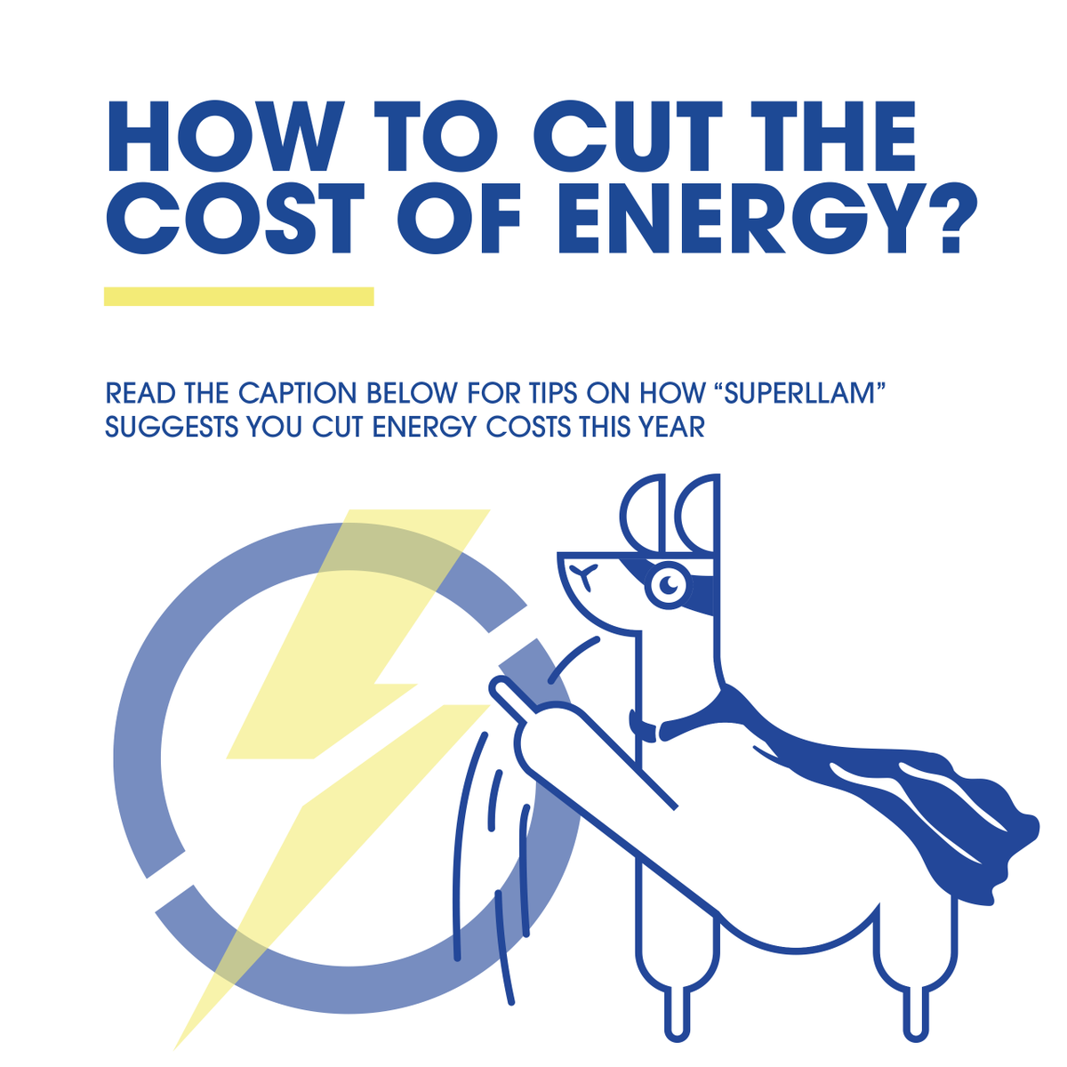 With energy prices increasing by 54%, how can you cut the costs this year? 

Consider switching energy suppliers, using LED light bulbs, turning appliances off, and only filling the kettle with the amount that you need. 
#LlamaAccounting #CardiffBusiness #NoDramaWithLlama