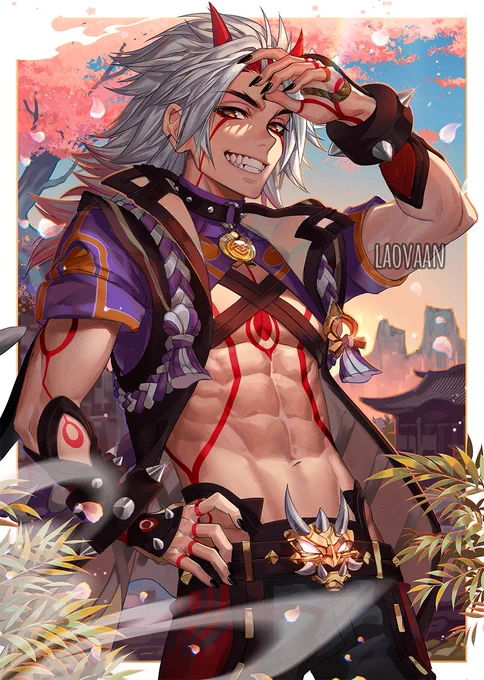 Itto's design be like: less clothes - more details 🫣 #GenshinImpact 